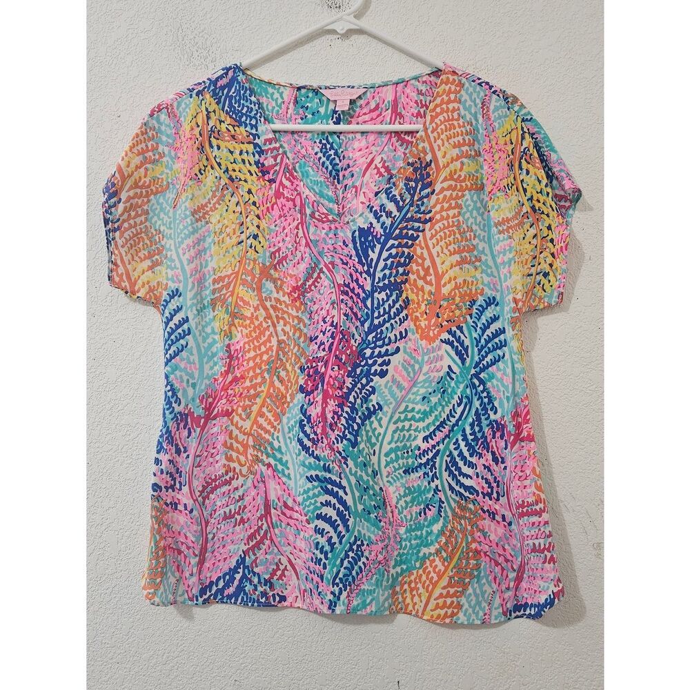 Lilly Pulitzer Asher 100% Silk Top Size Small